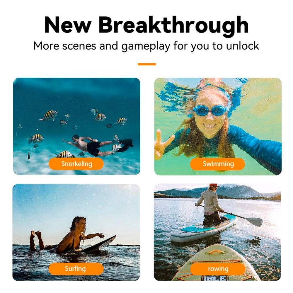 TELESIN Floating Hand Grip Remote for GoPro Hero 8 / 9 / 10 / 11 / 12 / 13 - Black / Orange