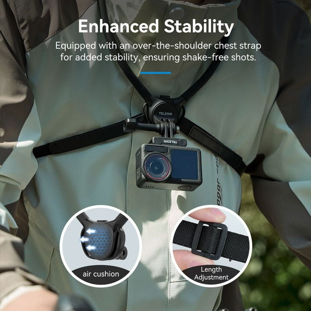 TELESIN Malleable Neck Strap for Action Camera - Black