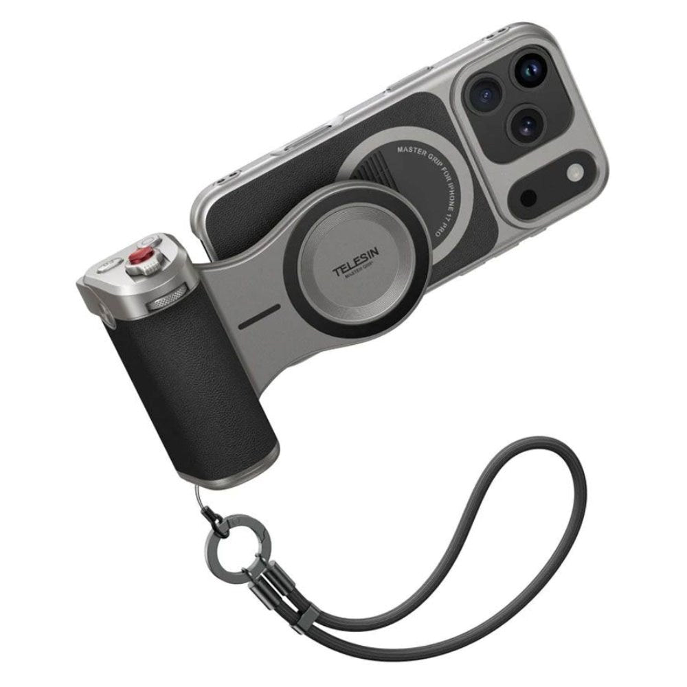 TELESIN Master Grip Holder for iPhone 17 Pro - Grey / Black
