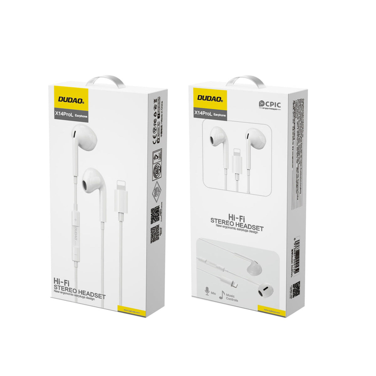 In-Ear Headphones Dudao with Lightning Connector - White