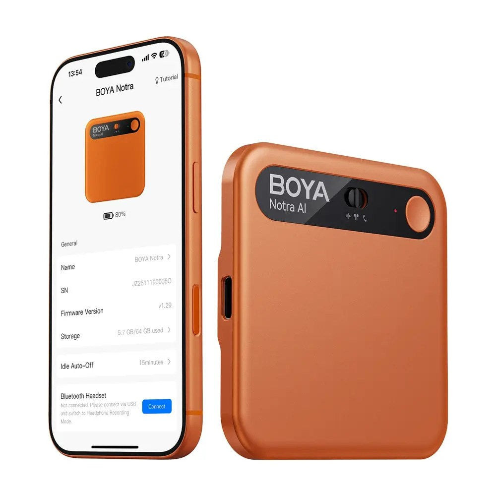 BOYA Notra Voice Recorder with AI - Orange