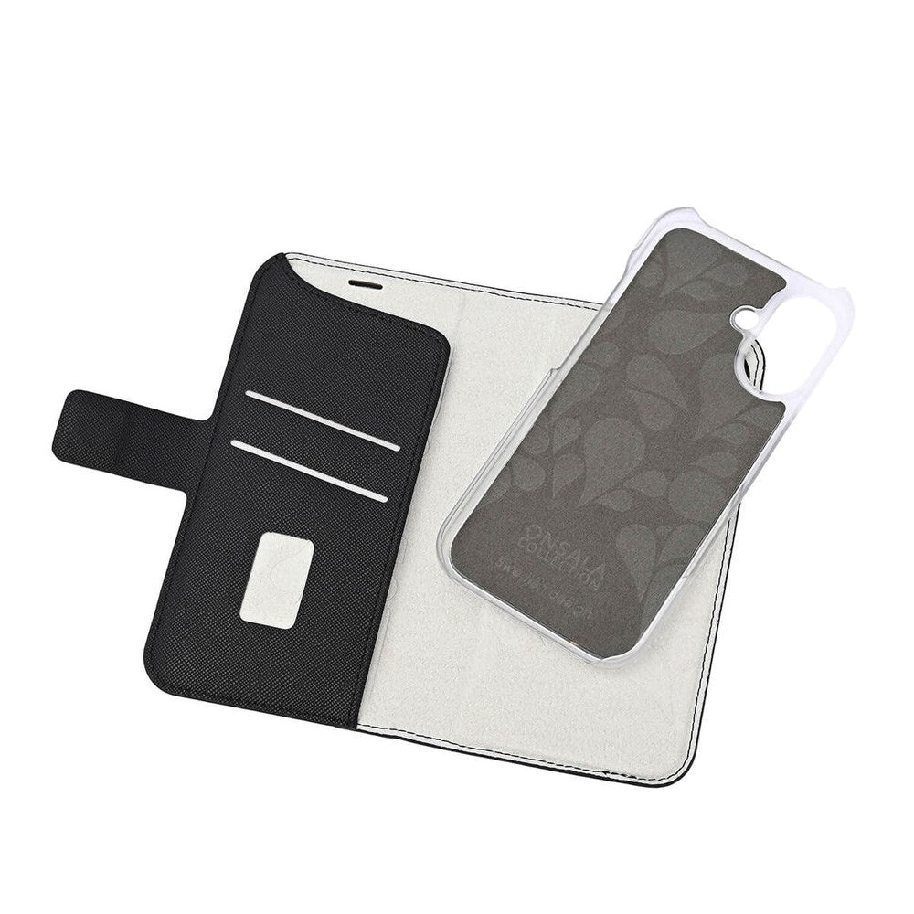 Onsala iPhone 16 ECO Flip Cover with Wallet - MagSafe Compatible - Black