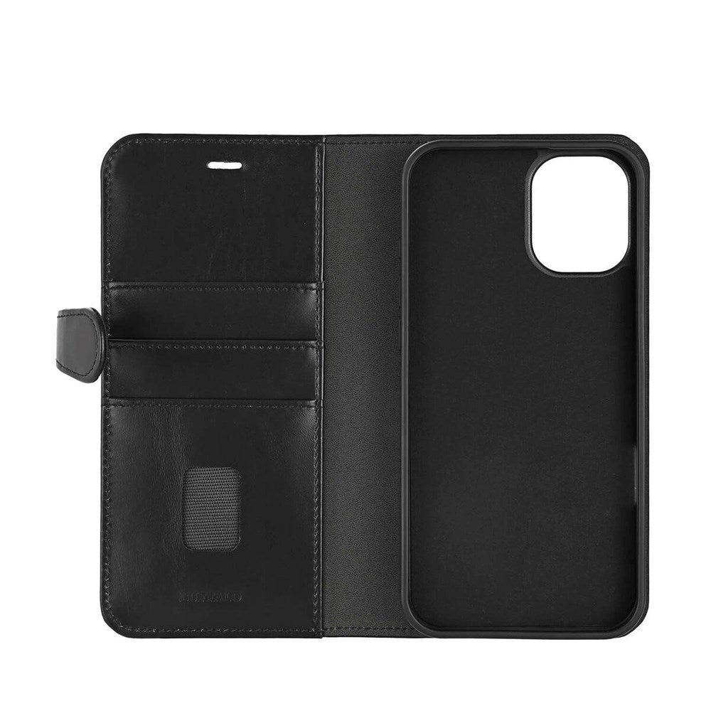 iPhone 16 Plus Buffalo 2-in-1 Wallet Genuine Leather Magnet Flip Case with Wallet - MagSafe Compatible - Black