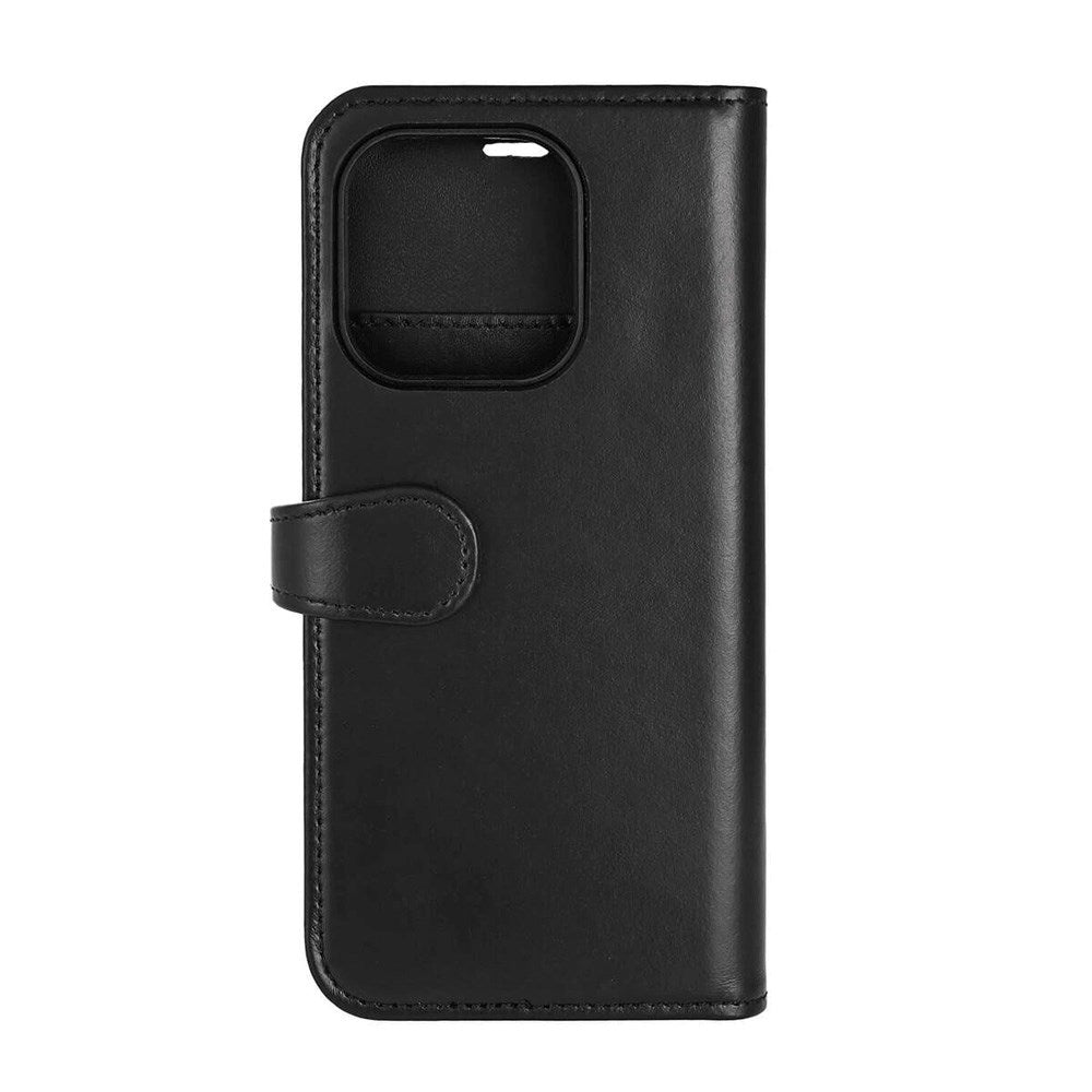 iPhone 16 Pro Buffalo 2-in-1 Wallet Genuine Leather Magnet Flip Case with Wallet - MagSafe Compatible - Black