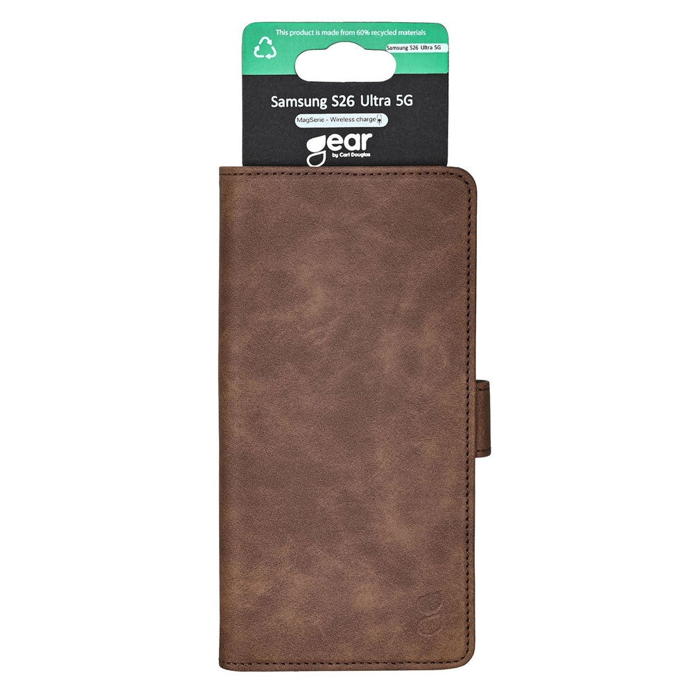 Samsung Galaxy S26 Ultra GEAR Faux Leather Flip Case - MagSafe Compatible - Brown