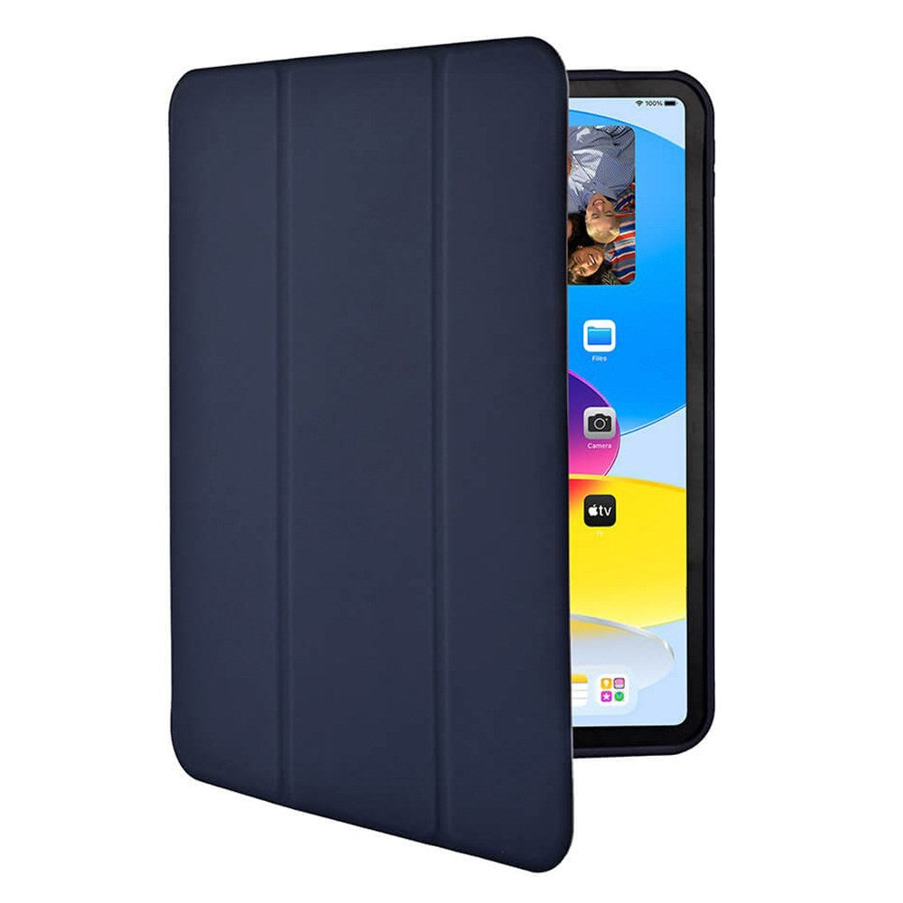 iPad 10.9" (2024/2022) GEAR Pencilpocket Leather Flip Case - Dark Blue