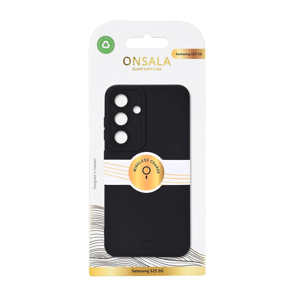 Onsala Samsung Galaxy S25 Silicone Touch Case - Black