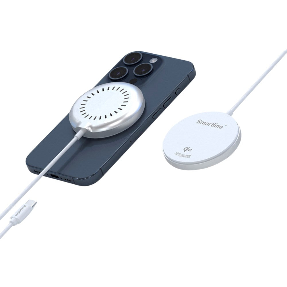 Smartline 15W Magnetic Qi2 Wireless Charger - MagSafe Compatible - White