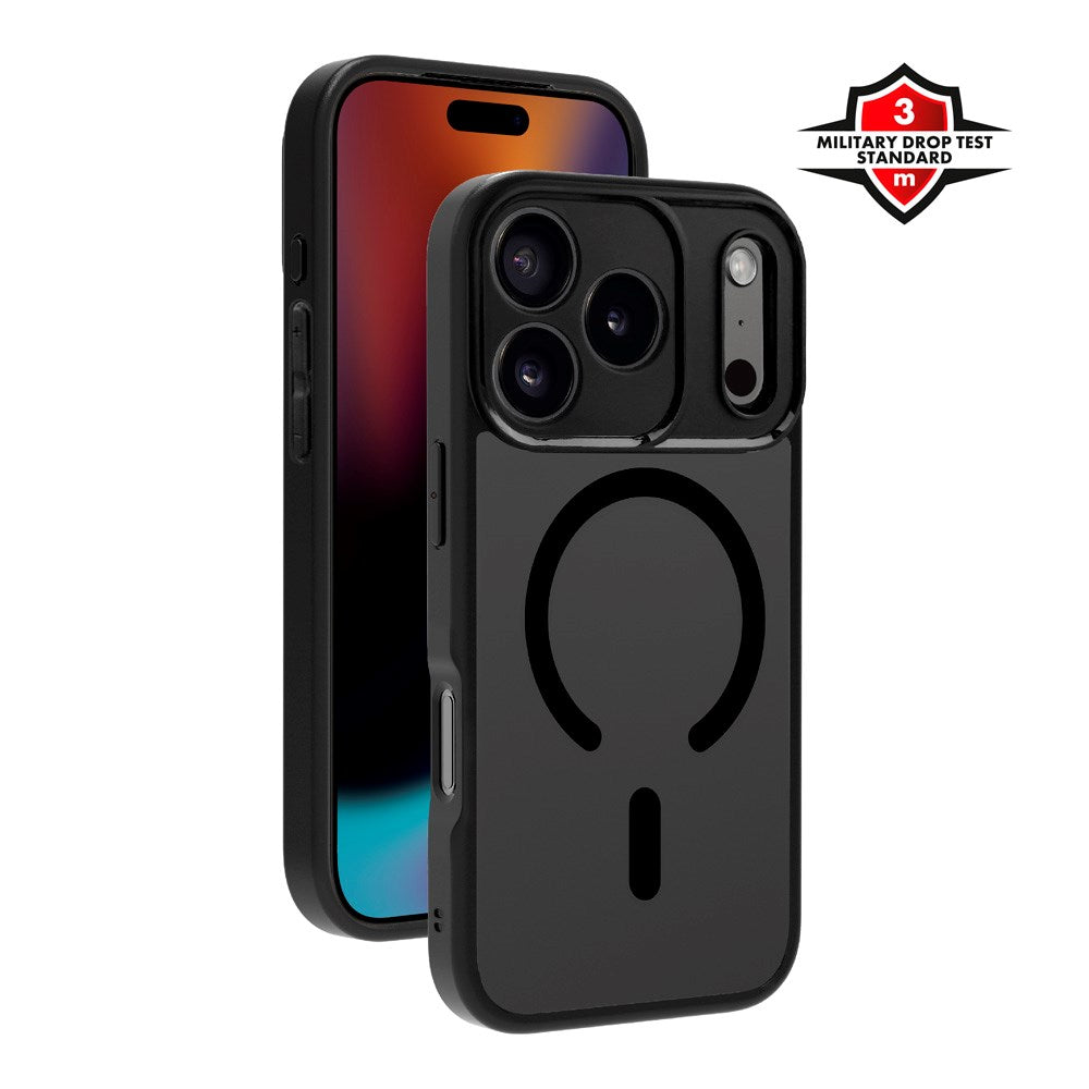 X2O iPhone 17 Pro Mag Frosted Case - MagSafe Compatible - Matte Black