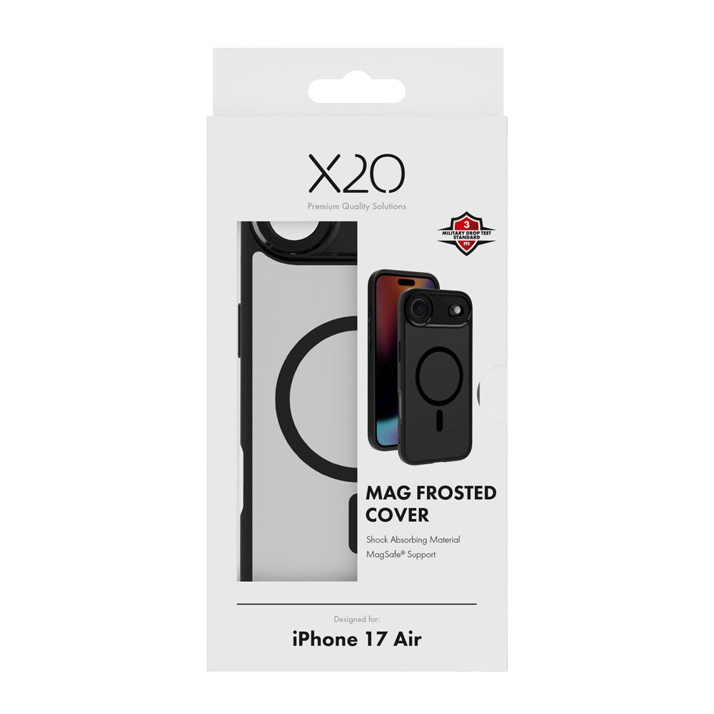 X2O iPhone Air Mag Frosted Case - MagSafe Compatible - Matte Black