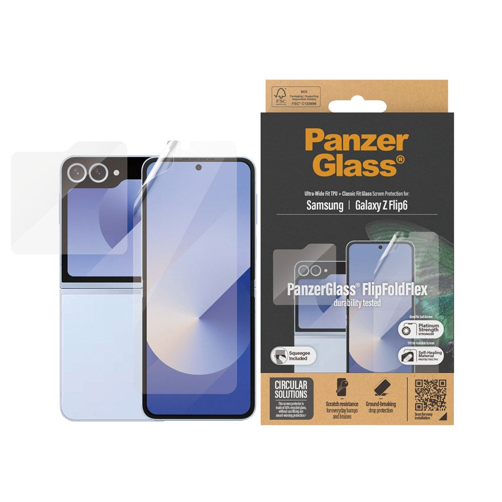 Samsung Galaxy Z Flip7 FE / Flip6 PanzerGlass FlipFoldFlex Screen Protector - Platinum Strength - Transparent