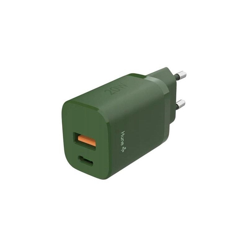 Hune Huron 20W Wall Charger with USB-C 1 x USB-A - Green