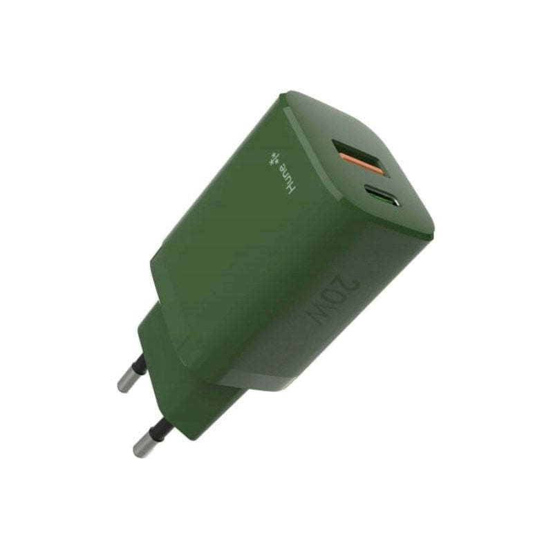 Hune Kit with 1 x 20W Wall Charger (USB-C & USB-A) & USB-C to USB-C Cable (1.2m) - Green