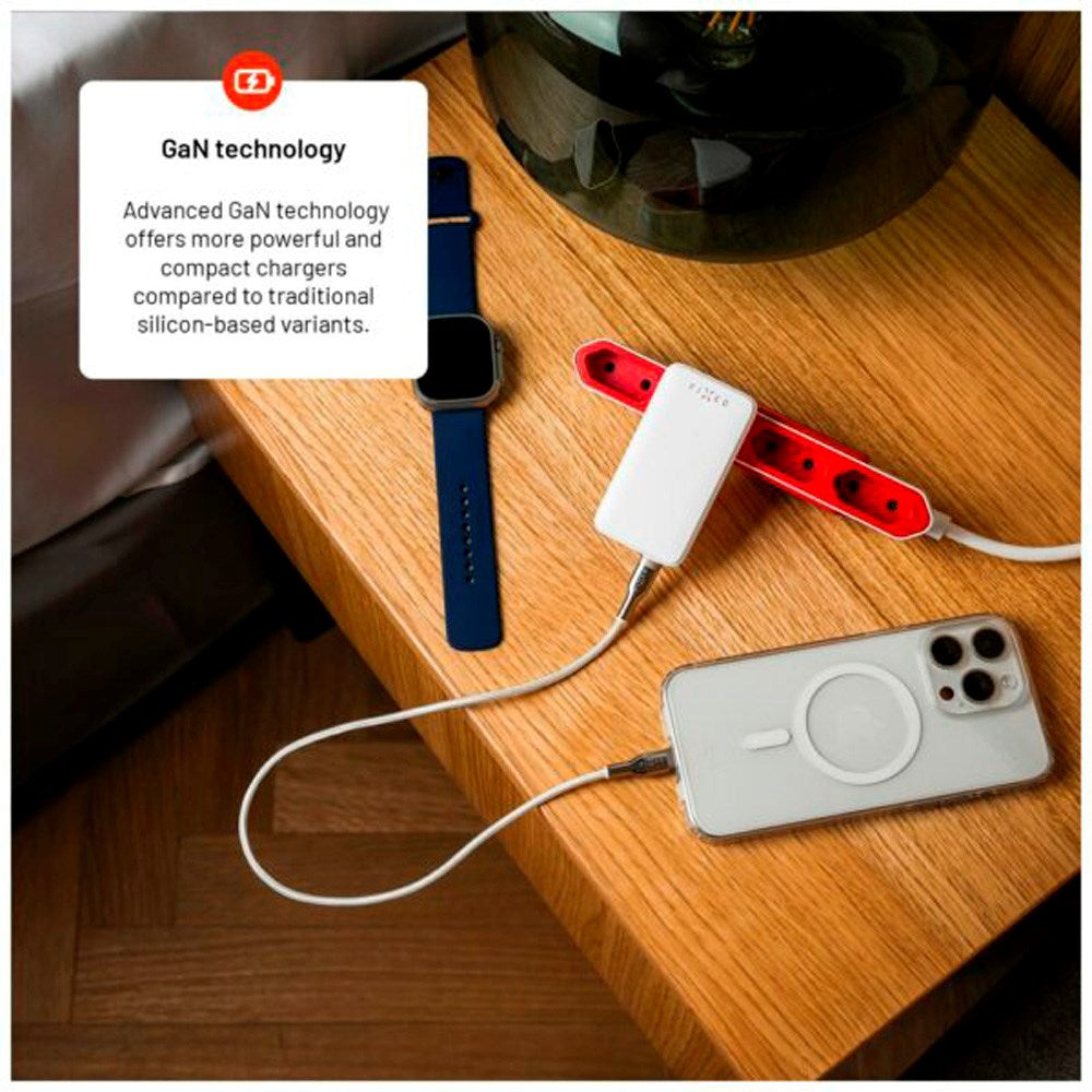 Fixed Slim GaN 90W USB-C Charger - 2 Ports - Fast Charging - White