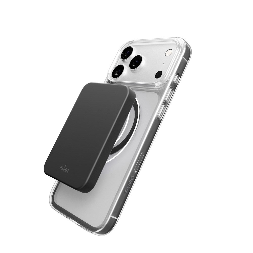 iPhone 17 Pro Max PURO LITE MAG Hybrid Case - MagSafe Compatible - Transparent / Black