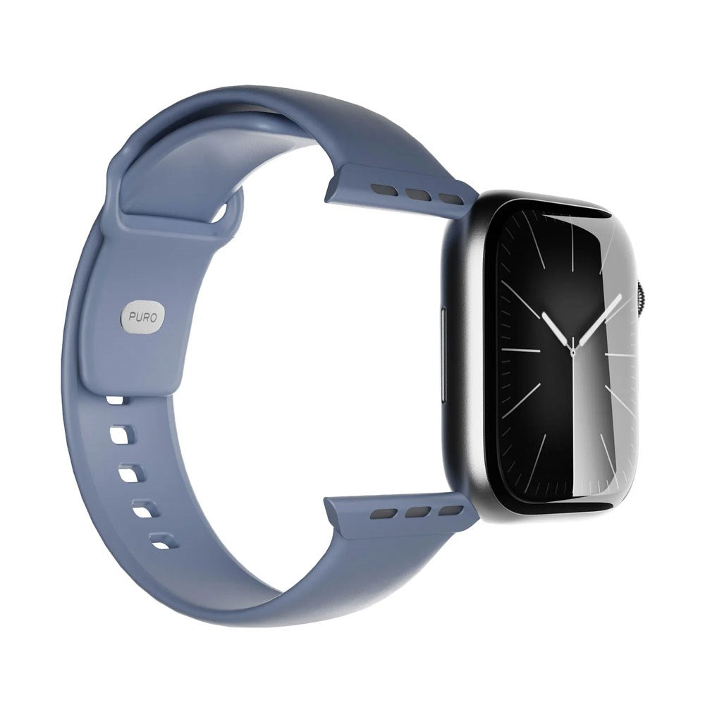 Apple Watch (38/40/SE/41/42mm) Puro ICON Silicone Watch Strap - Ice Blue
