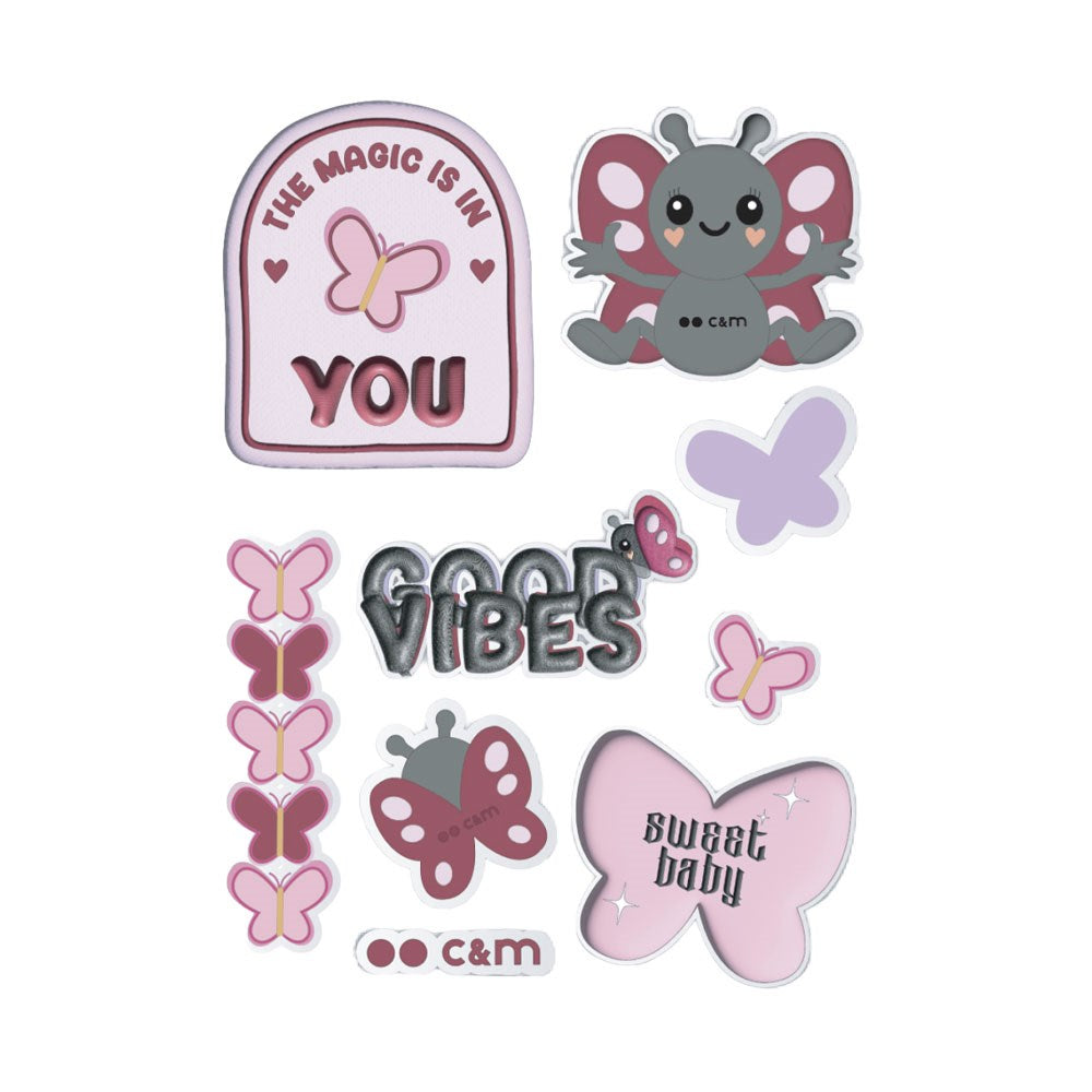 Case&Me Decorative Stickers - Pink / Butterfly