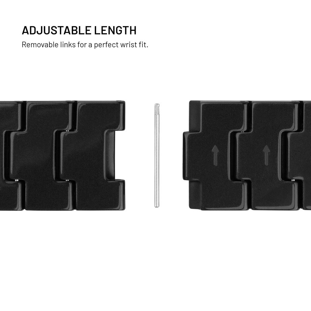 Fixed Universal Quick Release Resin Smartwatch Strap (18mm) - Black