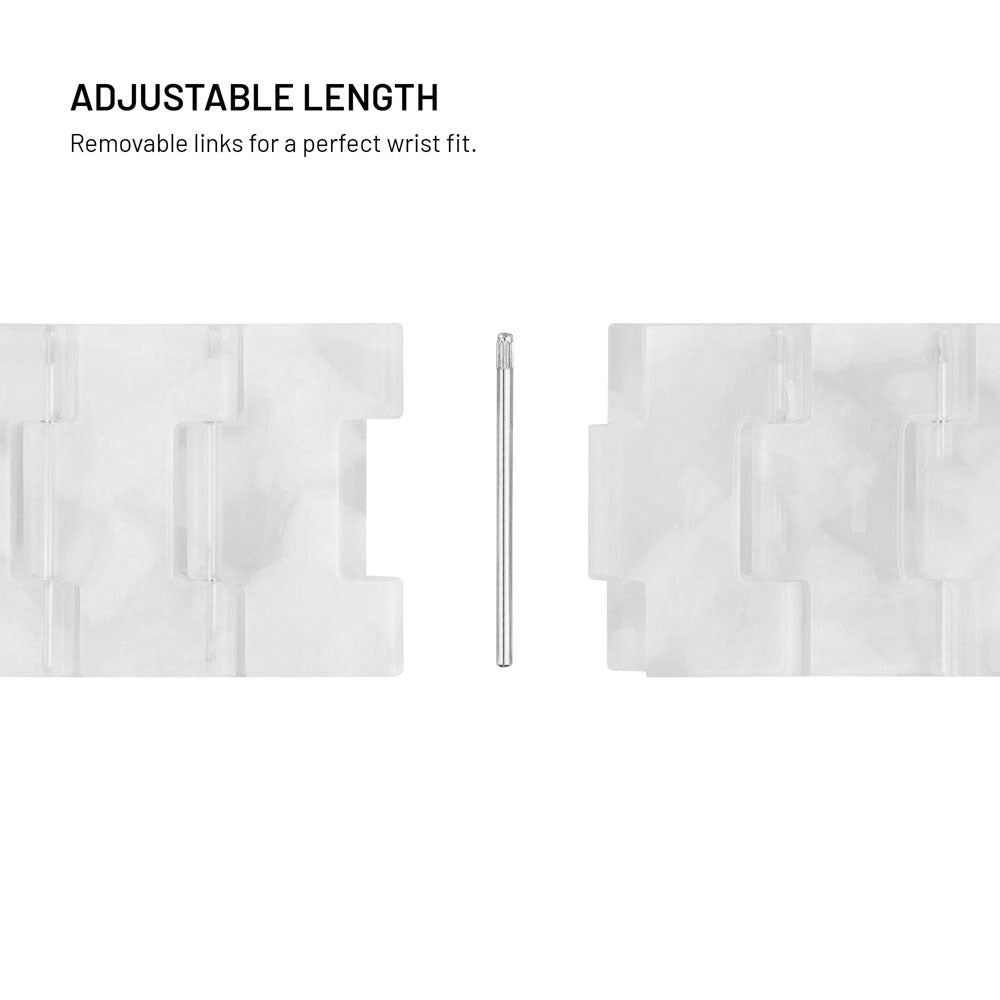 Fixed Universal Quick Release Resin Smartwatch Strap (22mm) - White