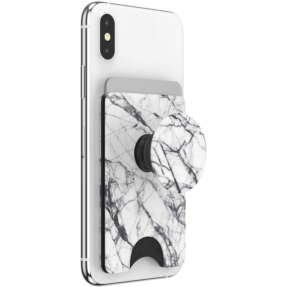 POPSOCKETS PopWallet Dove White Marble MagSafe Cardholder - Stand & Grip