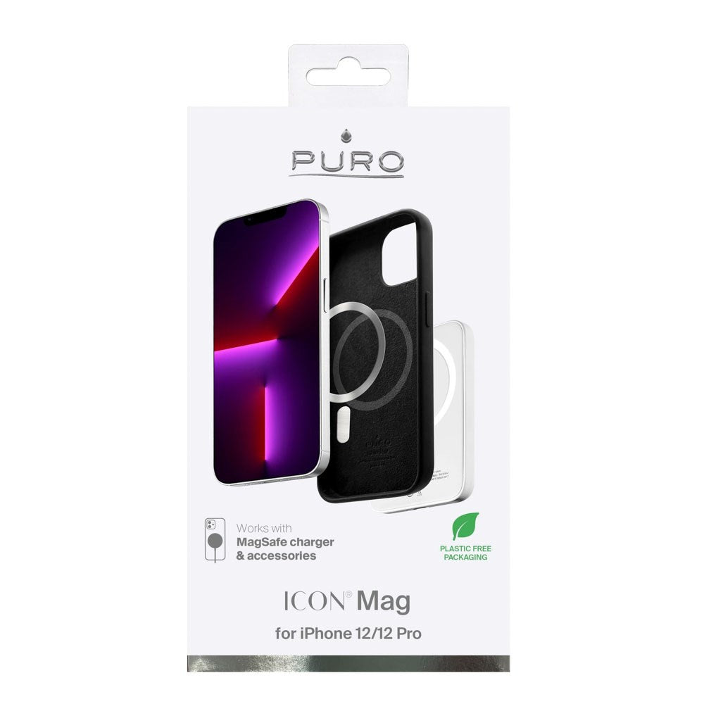 iPhone 12 / 12 Pro Puro Icon Mag Silicone Case - MagSafe Compatible - Black