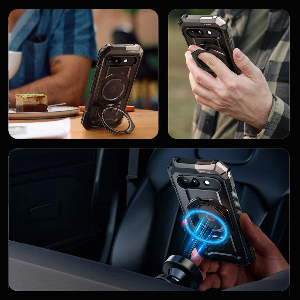 Supcase Unicorn Beetle Grip Google Pixel 9a Case - MagSafe Compatible - Transparent / Black