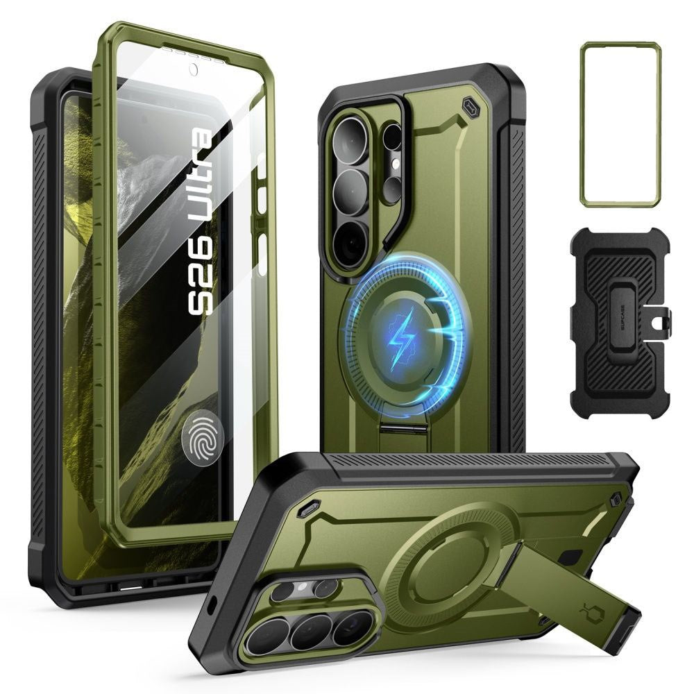 Samsung Galaxy S26 Ultra SUPCASE Unicorn Beetle Pro Mag Case with 2x Front Frame - MagSafe Compatible - Green