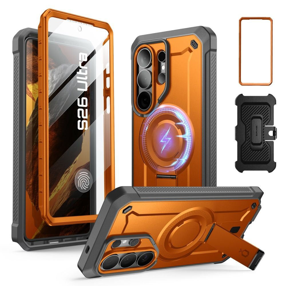 Samsung Galaxy S26 Ultra SUPCASE Unicorn Beetle Pro Mag Case with 2x Front Frame - MagSafe Compatible - Orange