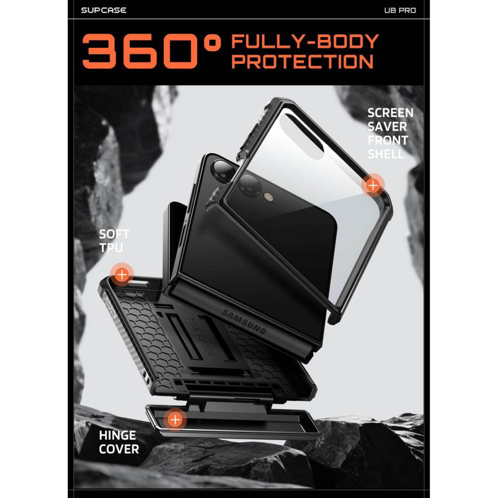 Samsung Galaxy Z Flip8 Supcase Unicorn Beetle Pro Case w. Kickstand - Black