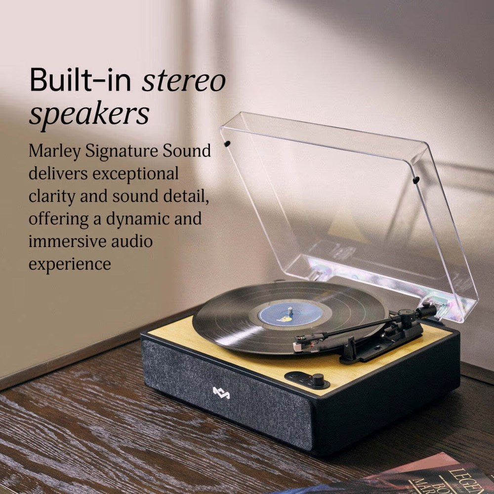 House of Marley Rise Up Turntable - Black / Light Bamboo