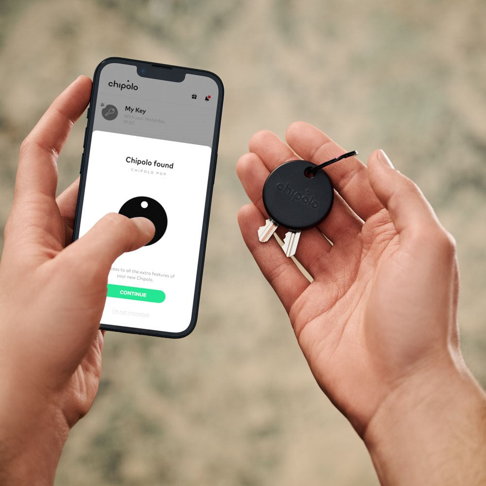 Chipolo POP Bluetooth GPS Tracker - Compatible with Apple Find My & Google's Find My Device - Black