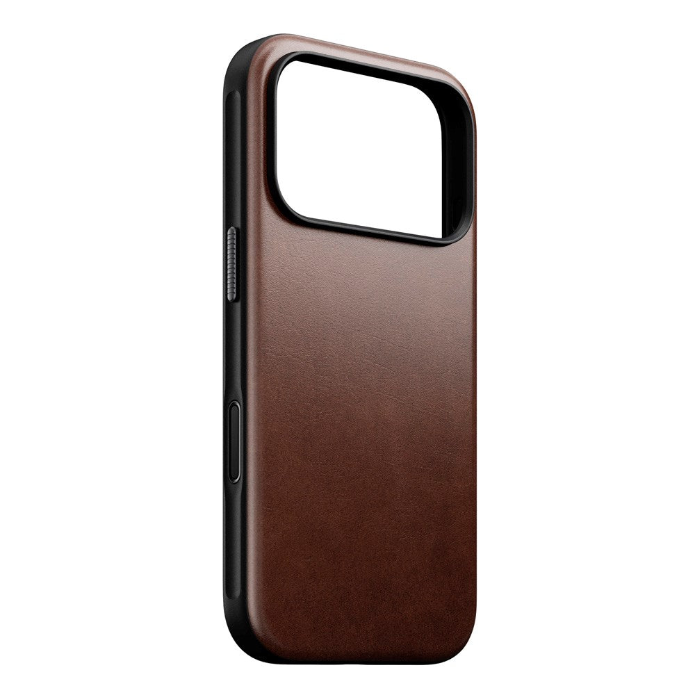 Nomad iPhone 17 Pro Modern Horween Leather Case - MagSafe Compatible - Rustic Brown