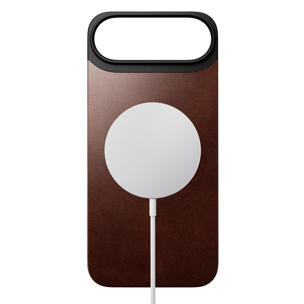 Nomad iPhone Air Magnetic Horween Leather Back Case - MagSafe Compatible - Rustic Brown