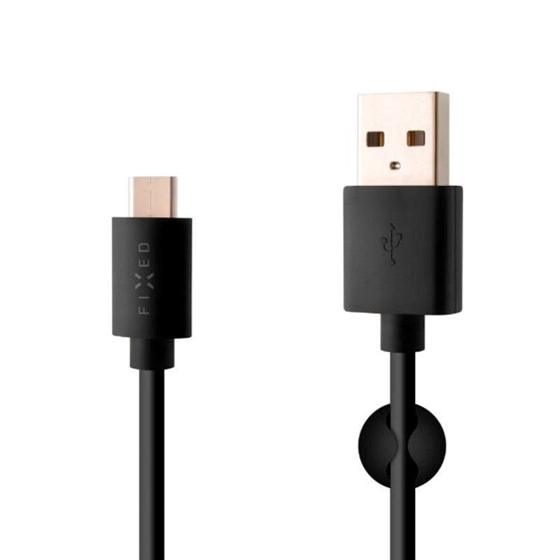 Fixed USB-A to USB-C Cable 2m - Black