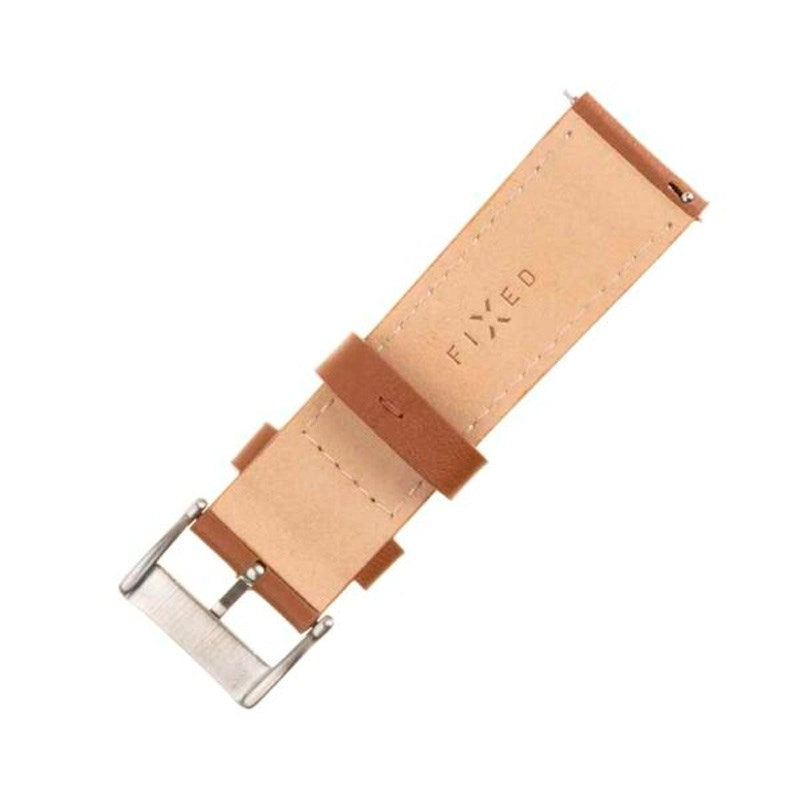 Fixed Universal Smartwatch Genuine Leather Strap (22mm) - Brown