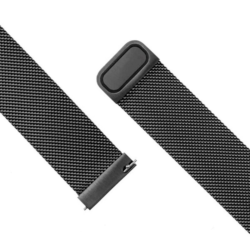 Fixed Universal Smartwatch Mesh Metal Strap (22mm) - Black
