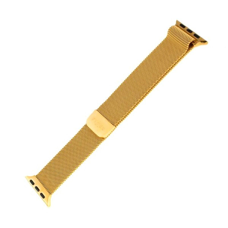 Apple Watch (38 / 40 / SE / 41 / 42mm) Fixed Mesh Metal Strap - Gold