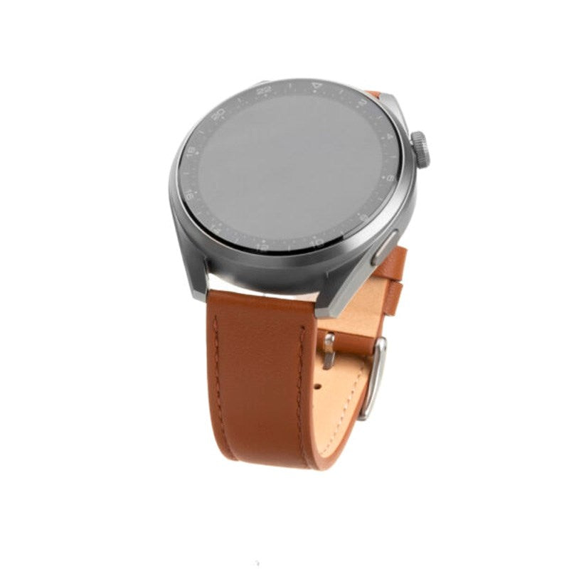 Fixed Universal Smartwatch Genuine Leather Strap (20mm) - Brown