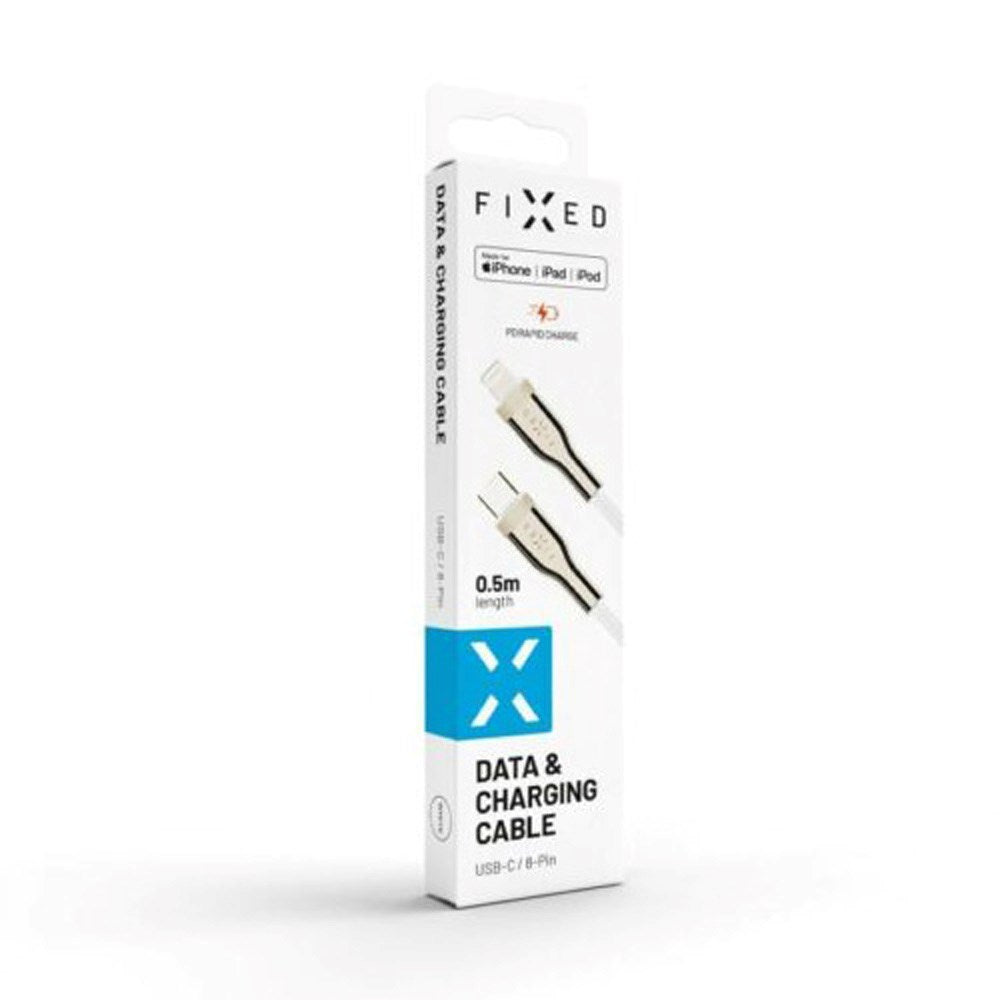 Fixed Metal USB-C to Lightning MFi PD Cable 60W - 50cm - White