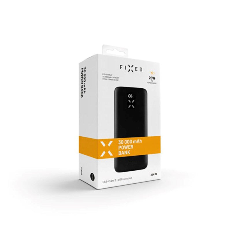 Fixed Zen 30 2 x USB-A 1 x USB-C PD 20W Power Bank 30.000 mAh - Black