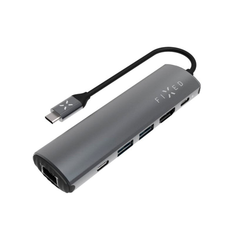 Fixed 100W HubPro 6-in-1 USB-C Multiport Adapter - Grey