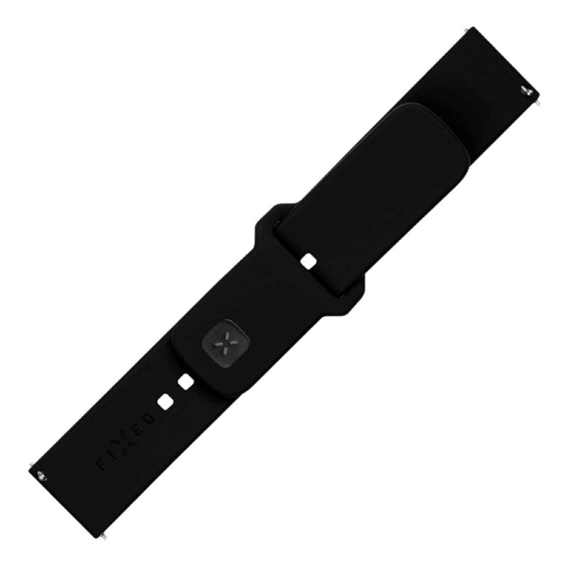 Fixed Universal Smartwatch Sporty Silicone Strap (20mm) - Black