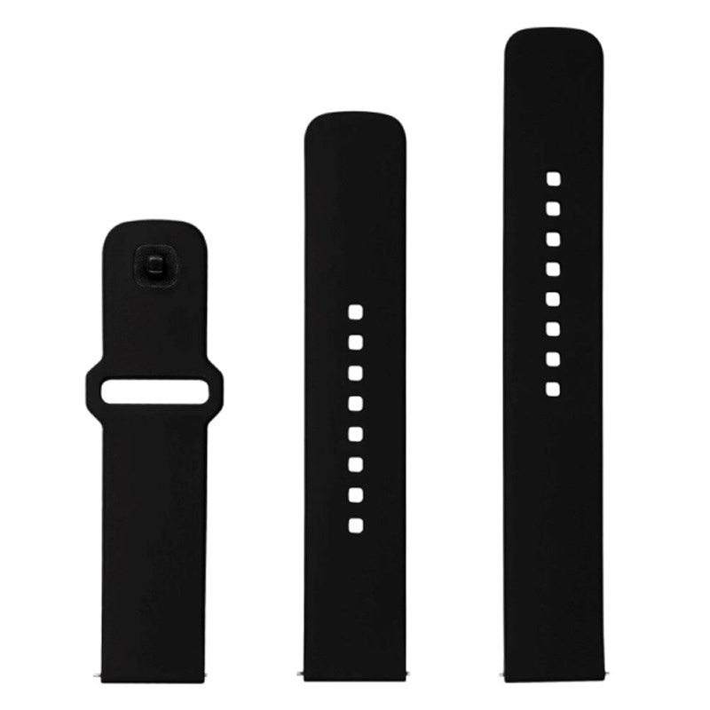 Fixed Universal Smartwatch Sporty Silicone Strap (22mm) - Black