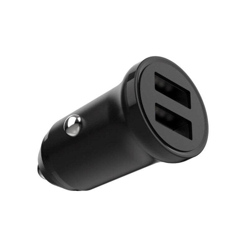 Fixed Mini Car Charger 2x USB-A / 1x USB-C Cable 15W - 1m - Black