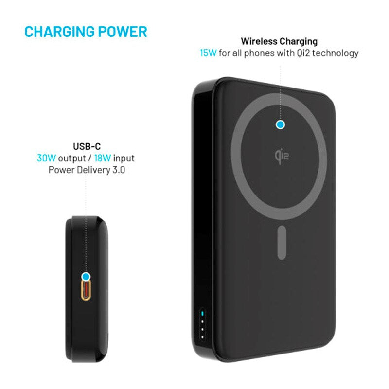 Fixed MagZen 10 Pro - Qi2 20W PowerBank 10.000 mAh - MagSafe Compatible - Black