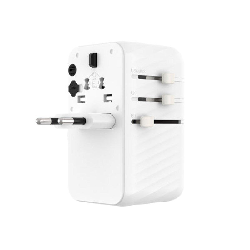 Fixed Universal Travel Adapter 85W EU / UK / USA / AUS - White