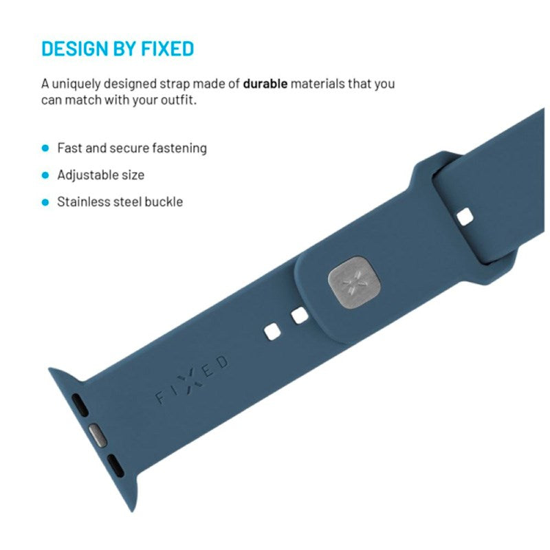 Apple Watch (42 / 44 / SE / 45 / 46 / 49mm) Fixed Sporty Silicone Strap Set - Light Blue