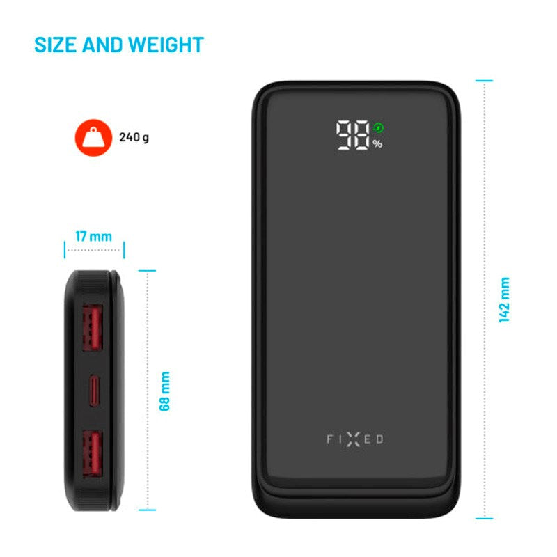 Fixed Zen2 10 - 20W PowerBank 10.000 mAh - Black