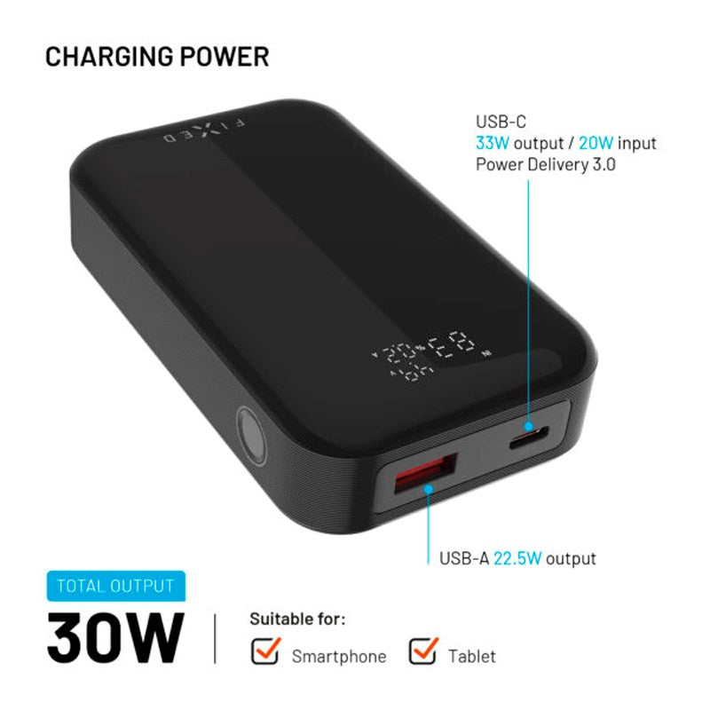 Fixed Zen 10 Pro - 30W PowerBank 10.000 mAh - Black