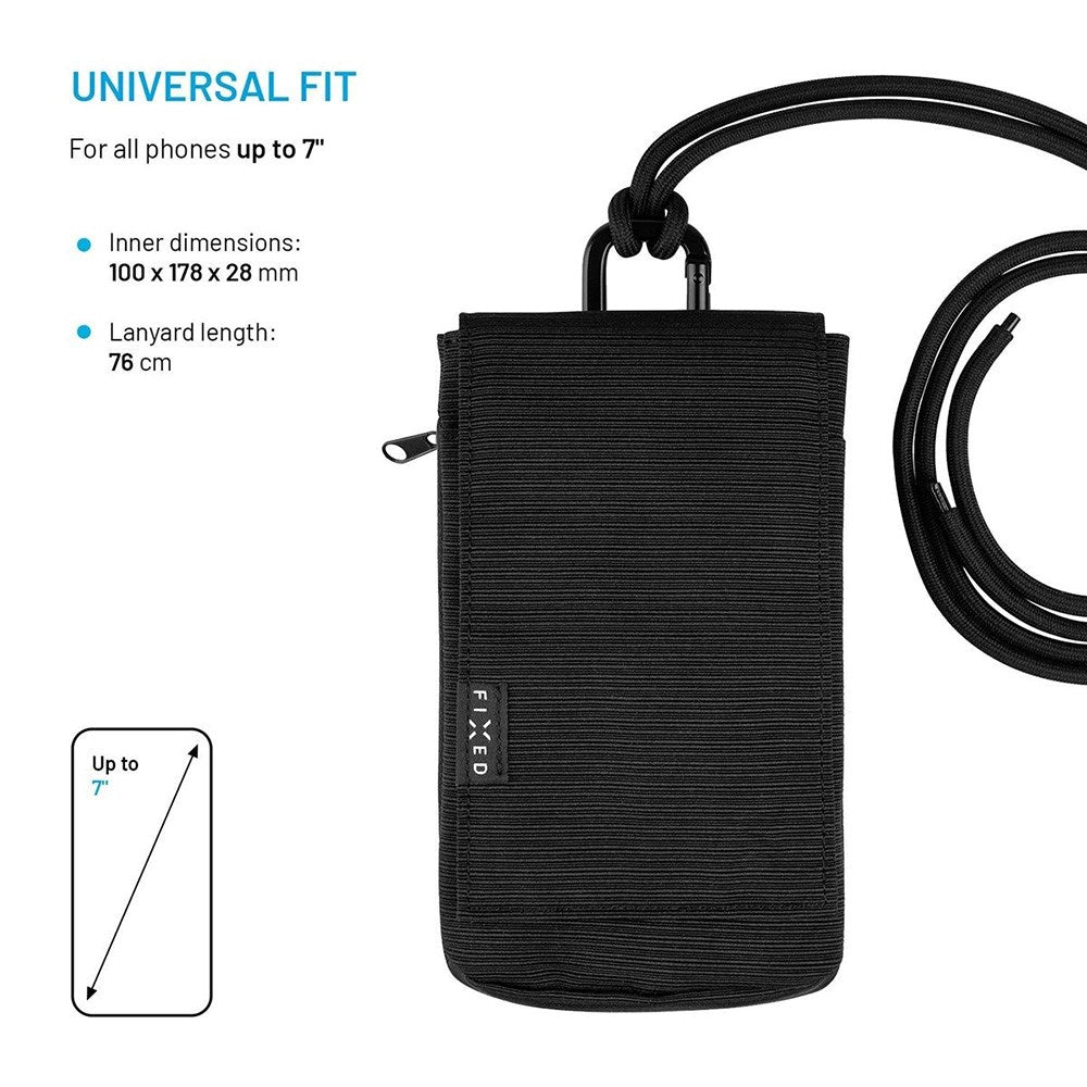 Fixed Mobile Bag with Pocket (100 x 178 mm) - Black